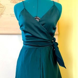 Green floor length dress